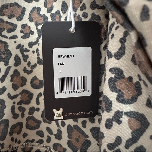 PJ Salvage Wild Heart Tan Leopard-Print French Terry Top - Picture 7 of 14